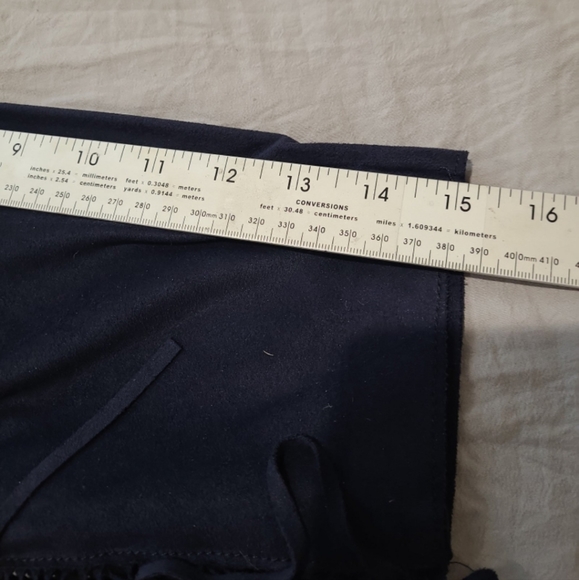 Zara Trafaluc Womens SZ Sm. BLUE suade Fringed cropped top w/back zipper. - Picture 9 of 9